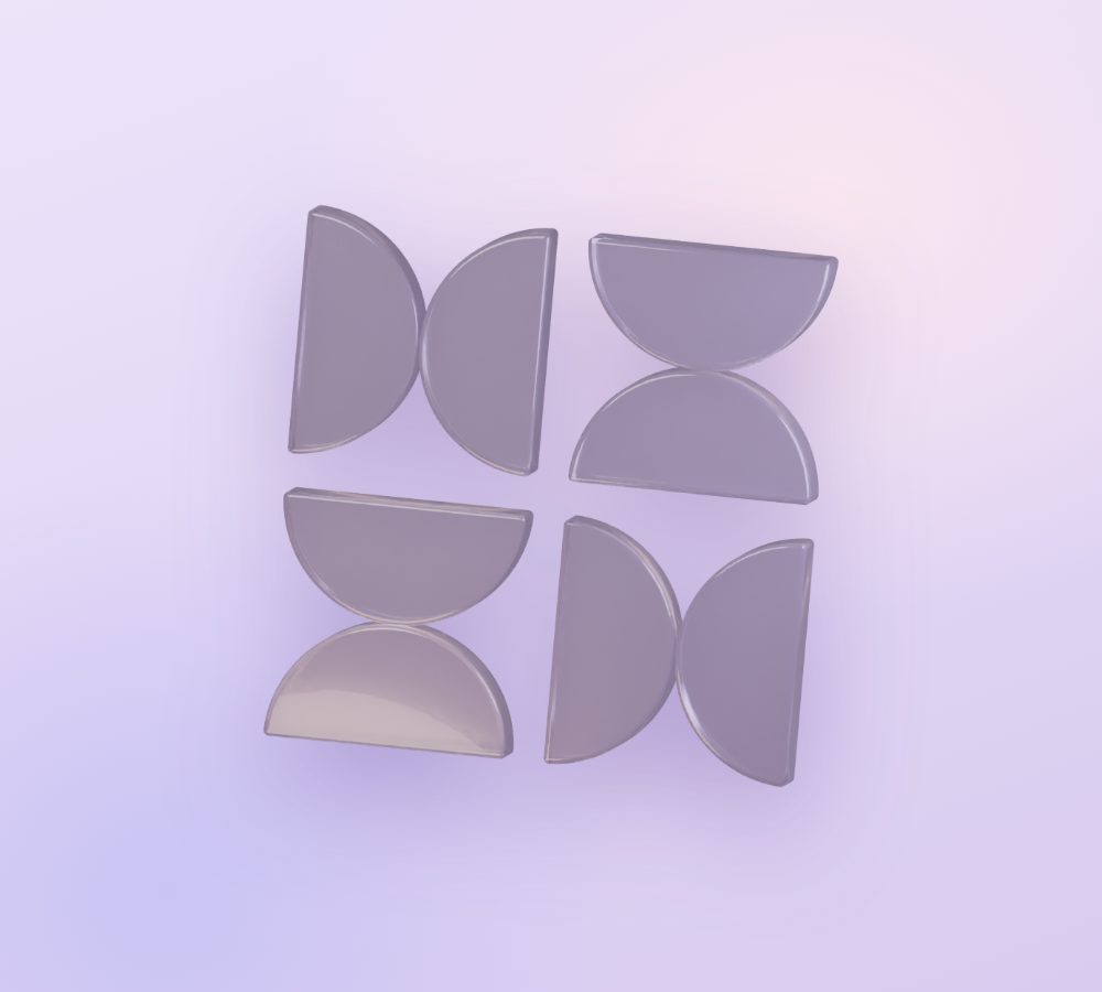 The Morfist mark rendered in clear glass